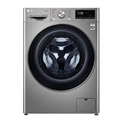 Vista frontal de Lavasecadora Carga Frontal 6 Motion DD con Motor Inverter AI Direct Drive, 12Kg / 7Kg color Acero WD12VVC3S6C