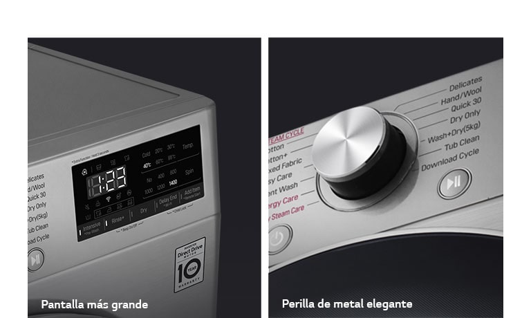 Visiblemente mejorado, con una perilla de metal más grande y un panel más fácil de leer para mejor control.