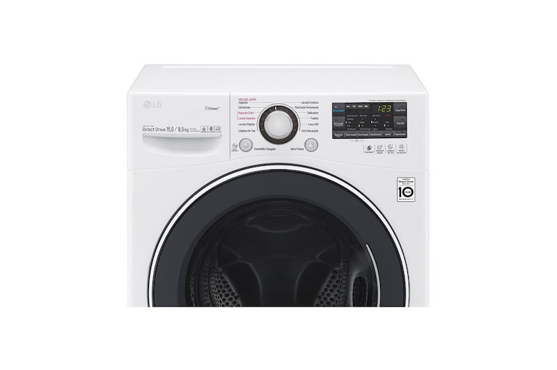 LG Lavasecadora Carga Frontal 6 Motion DD con Motor Inverter Direct Drive, Smart Diagnosis™ 15Kg/8Kg color Blanca, WD1571RD