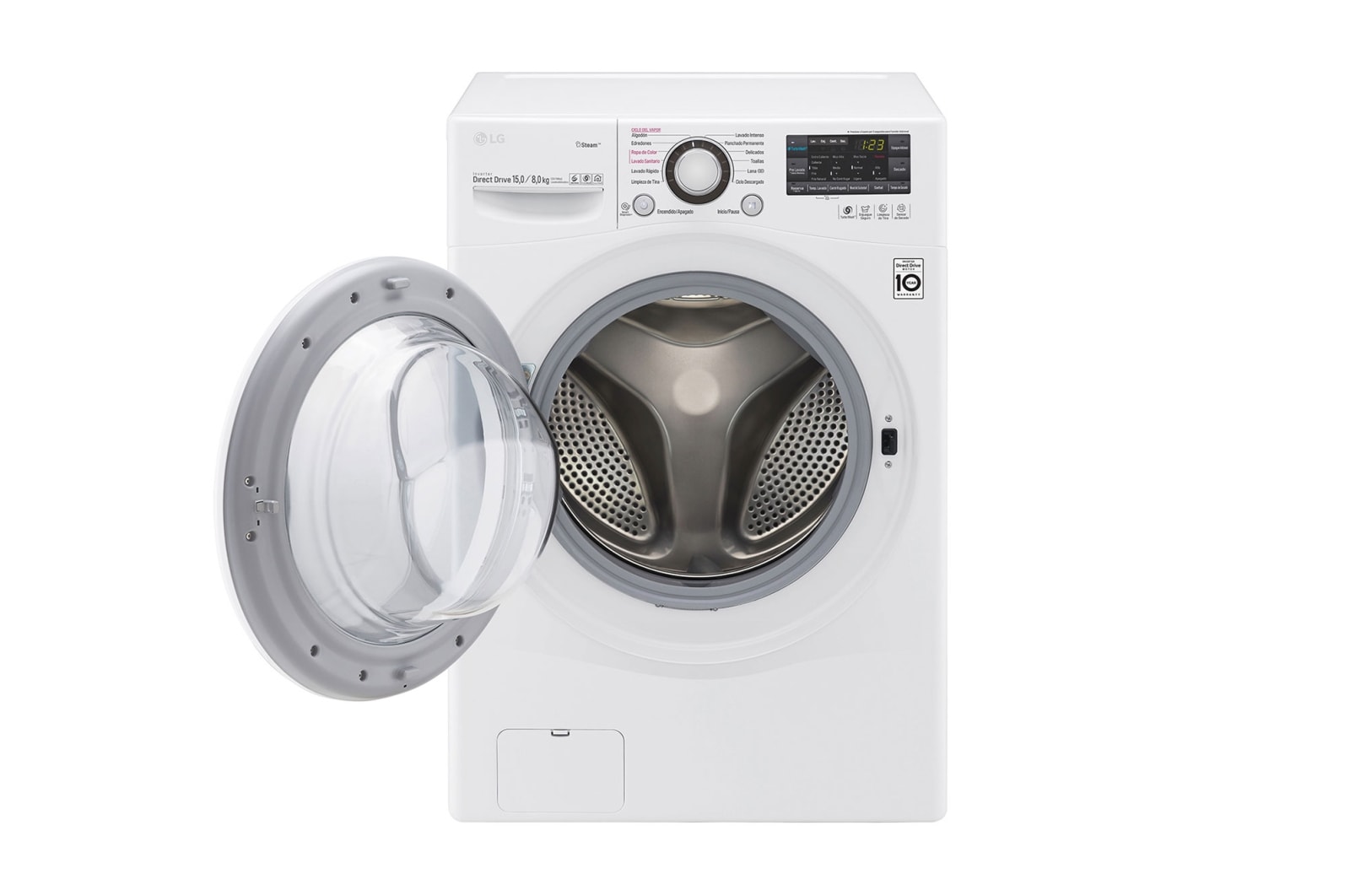 LG Lavasecadora Carga Frontal 6 Motion DD con Motor Inverter Direct Drive, Smart Diagnosis™ 15Kg/8Kg color Blanca, WD1571RD