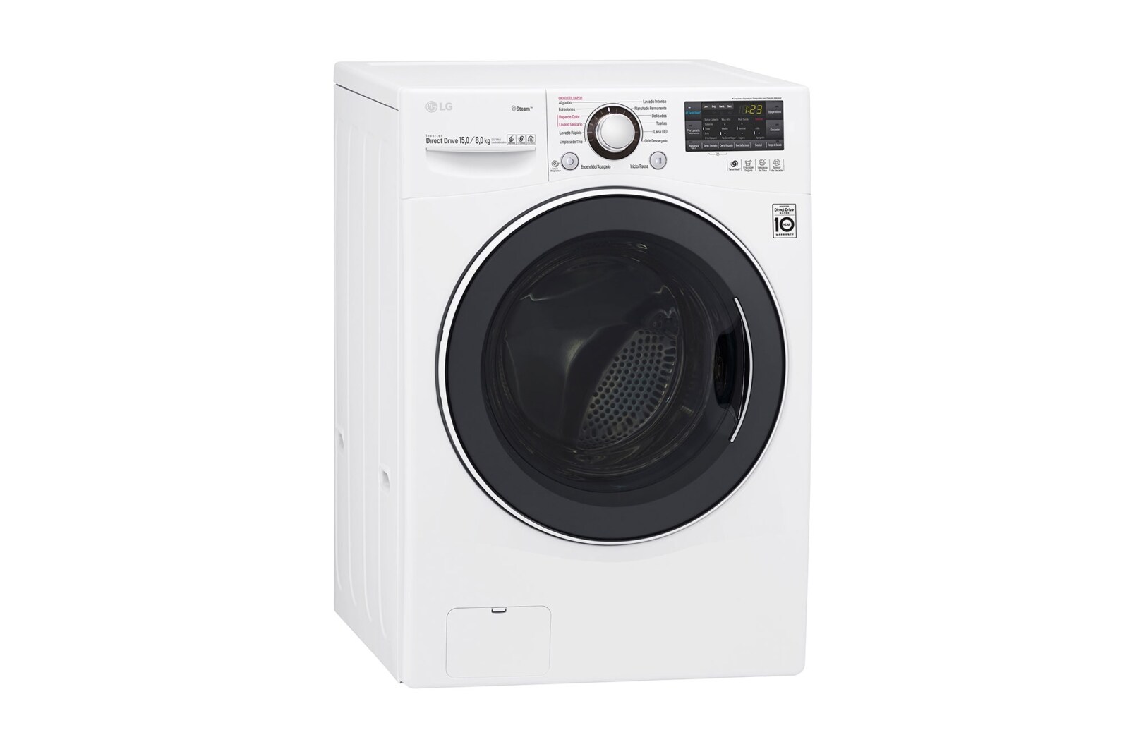 LG Lavasecadora Carga Frontal 6 Motion DD con Motor Inverter Direct Drive, Smart Diagnosis™ 15Kg/8Kg color Blanca, WD1571RD