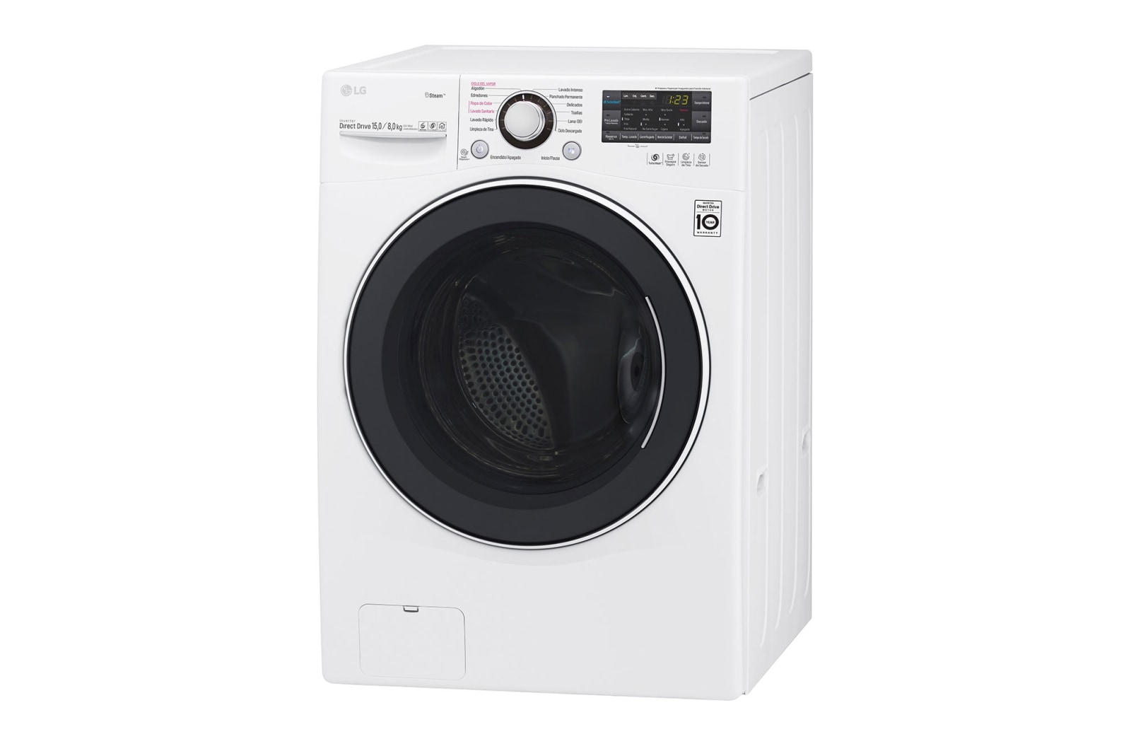 LG Lavasecadora Carga Frontal 6 Motion DD con Motor Inverter Direct Drive, Smart Diagnosis™ 15Kg/8Kg color Blanca, WD1571RD