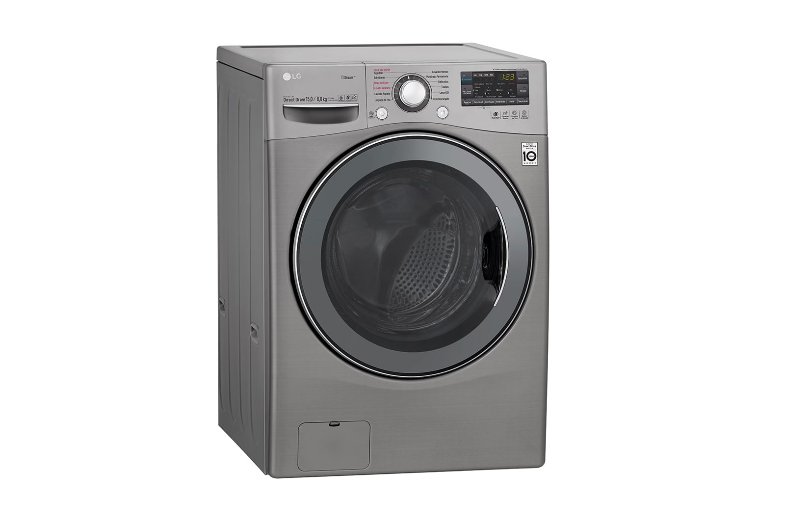 LG Lavasecadora Smart Carga Frontal 6 Motion DD con Motor Inverter Direct Drive, Smart Diagnosis™ 15Kg/8Kg color Deluxe steel, WD15SGS6