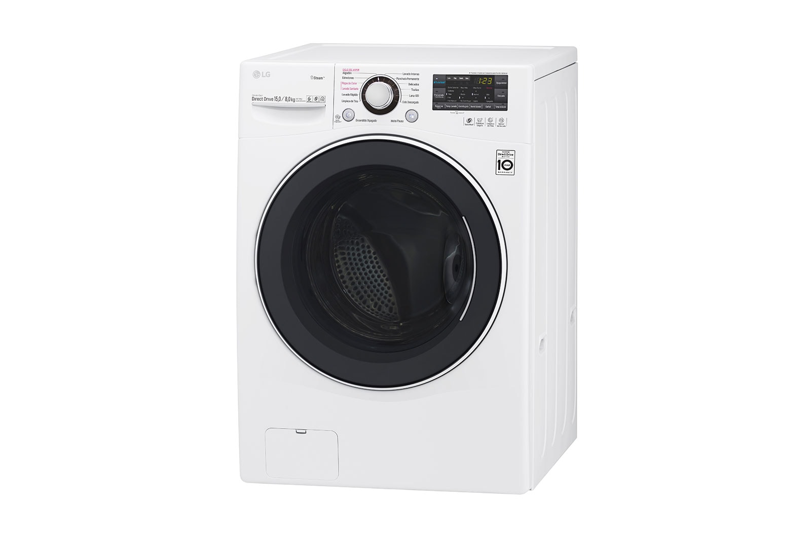 LG Lavasecadora Smart Carga Frontal 6 Motion DD con Motor Inverter Direct Drive, Smart Diagnosis™ 15Kg/8Kg color Blanca, WD15WGS6