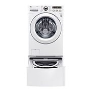 Vista frontal de Lavasecadora Carga Frontal 6 Motion DD con Motor Inverter Direct Drive, 18Kg/9Kg color Blanca Compatible con LG TWINWash™ Mini WD18WN6