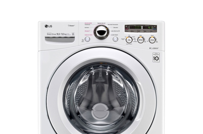 LG Lavasecadora Carga Frontal 6 Motion DD con Motor Inverter Direct Drive, 18Kg/9Kg color Blanca Compatible con LG TWINWash™ Mini, WD18WN6