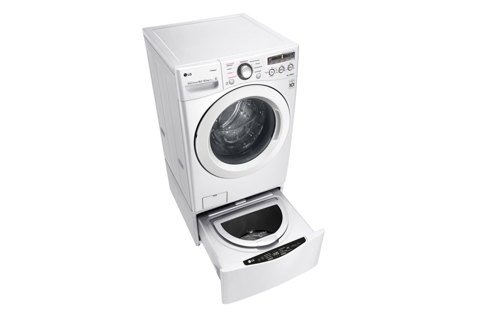LG Lavasecadora Carga Frontal 6 Motion DD con Motor Inverter Direct Drive, 18Kg/9Kg color Blanca Compatible con LG TWINWash™ Mini, WD18WN6