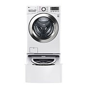 Vista frontal de Lavasecadora Smart Carga Frontal 6 Motion DD con Motor Inverter Direct Drive, 20Kg/11Kg color Blanca Compatible con LG TWINWash™ Mini WD20WVS6