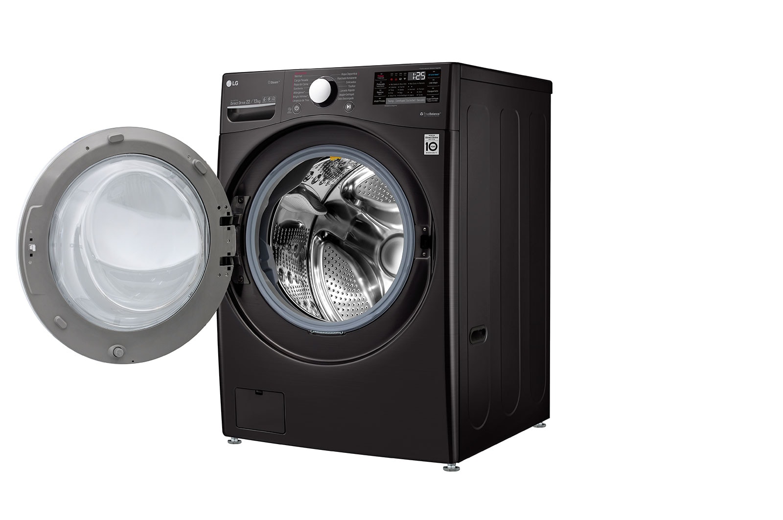 LG Lavasecadora LG Carga Frontal Inteligente 6 Motion DD con Motor Inverter Direct Drive 22Kg / 13Kg – Acero Negro con Conectividad LG ThinQ, WD22BV2S6