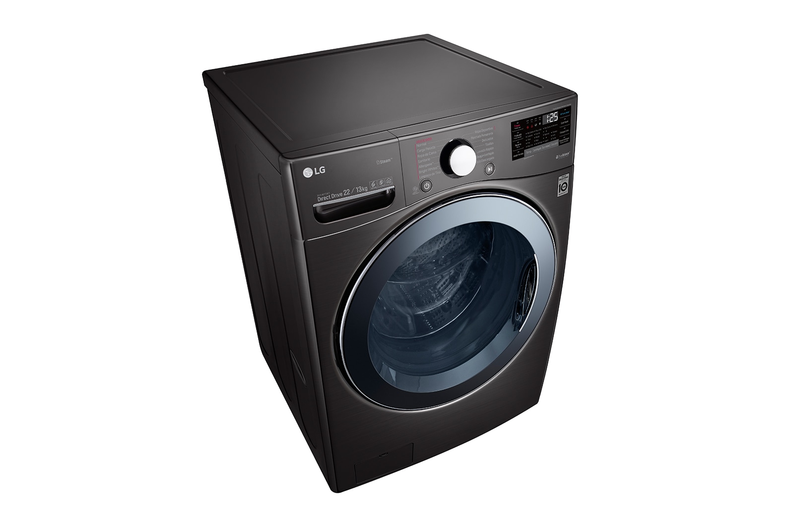 LG Lavasecadora LG Carga Frontal Inteligente 6 Motion DD con Motor Inverter Direct Drive 22Kg / 13Kg – Acero Negro con Conectividad LG ThinQ, WD22BV2S6