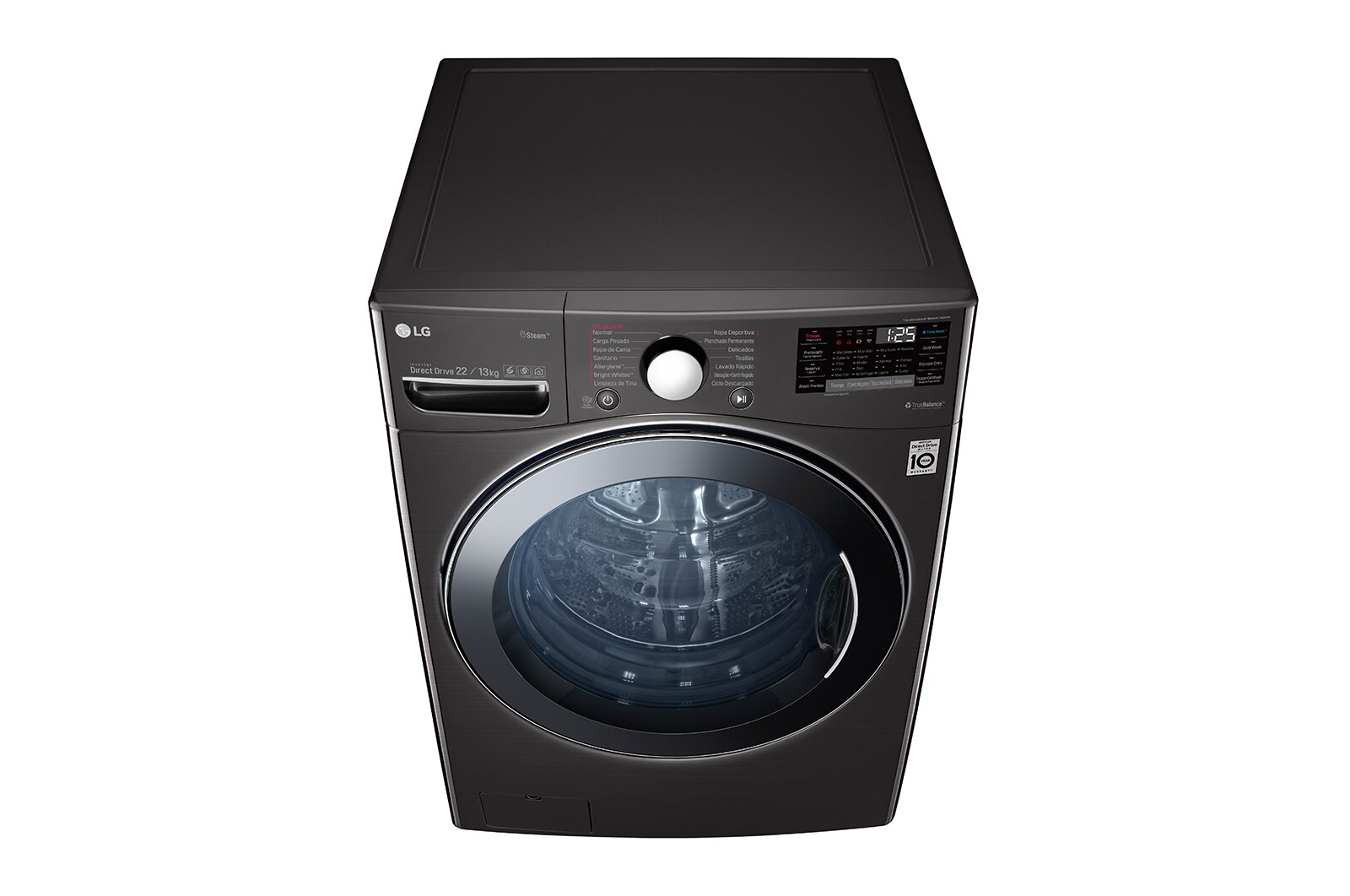 LG Lavasecadora LG Carga Frontal Inteligente 6 Motion DD con Motor Inverter Direct Drive 22Kg / 13Kg – Acero Negro con Conectividad LG ThinQ, WD22BV2S6