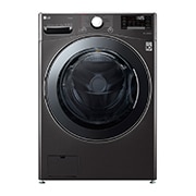 Vista frontal de Lavasecadora LG Carga Frontal Inteligente 6 Motion DD con Motor Inverter Direct Drive 22Kg / 13Kg – Acero Negro con Conectividad LG ThinQ WD22BV2S6