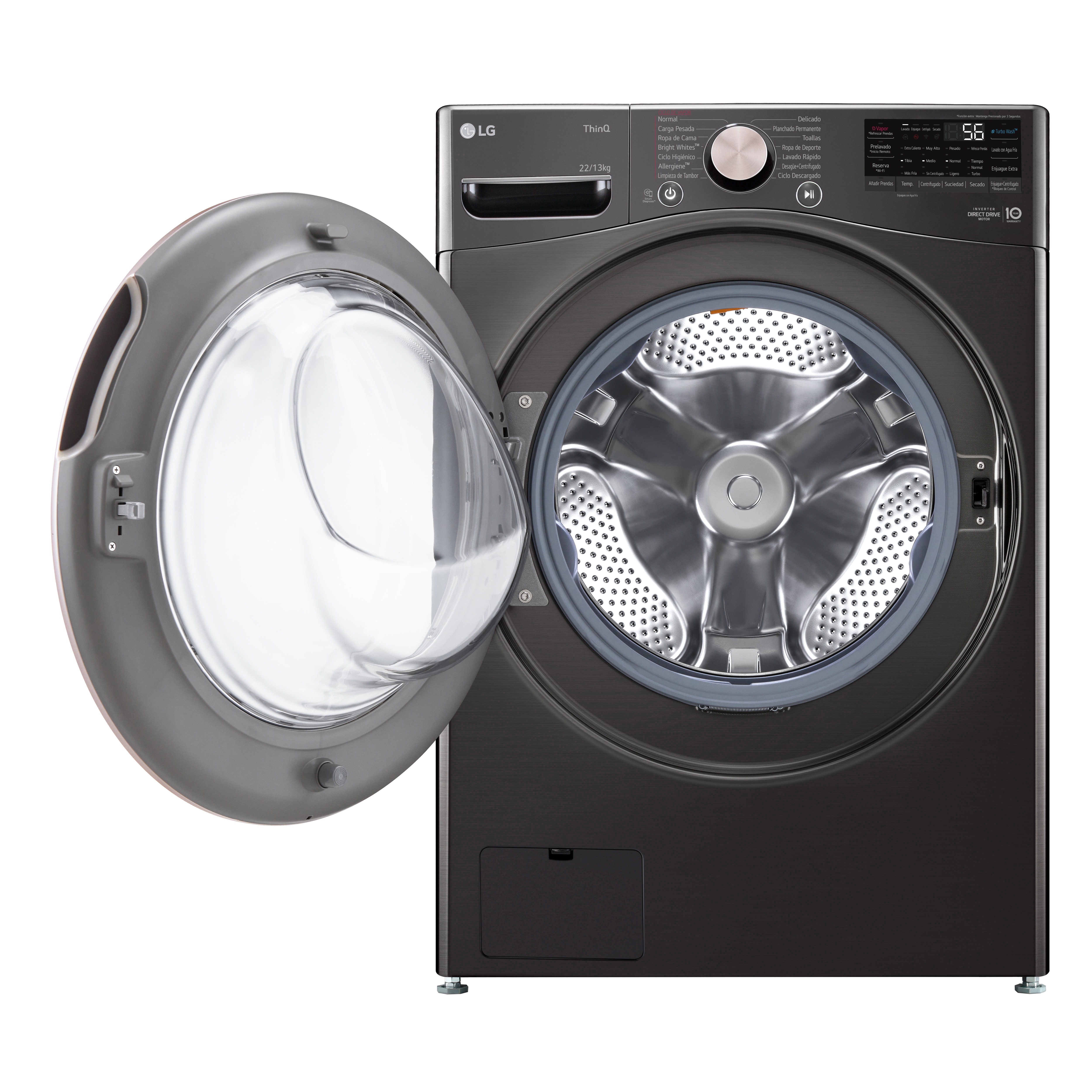 LG Lavasecadora Carga Frontal AI DD™ 22Kg/13Kg, WD22BV2S6GR