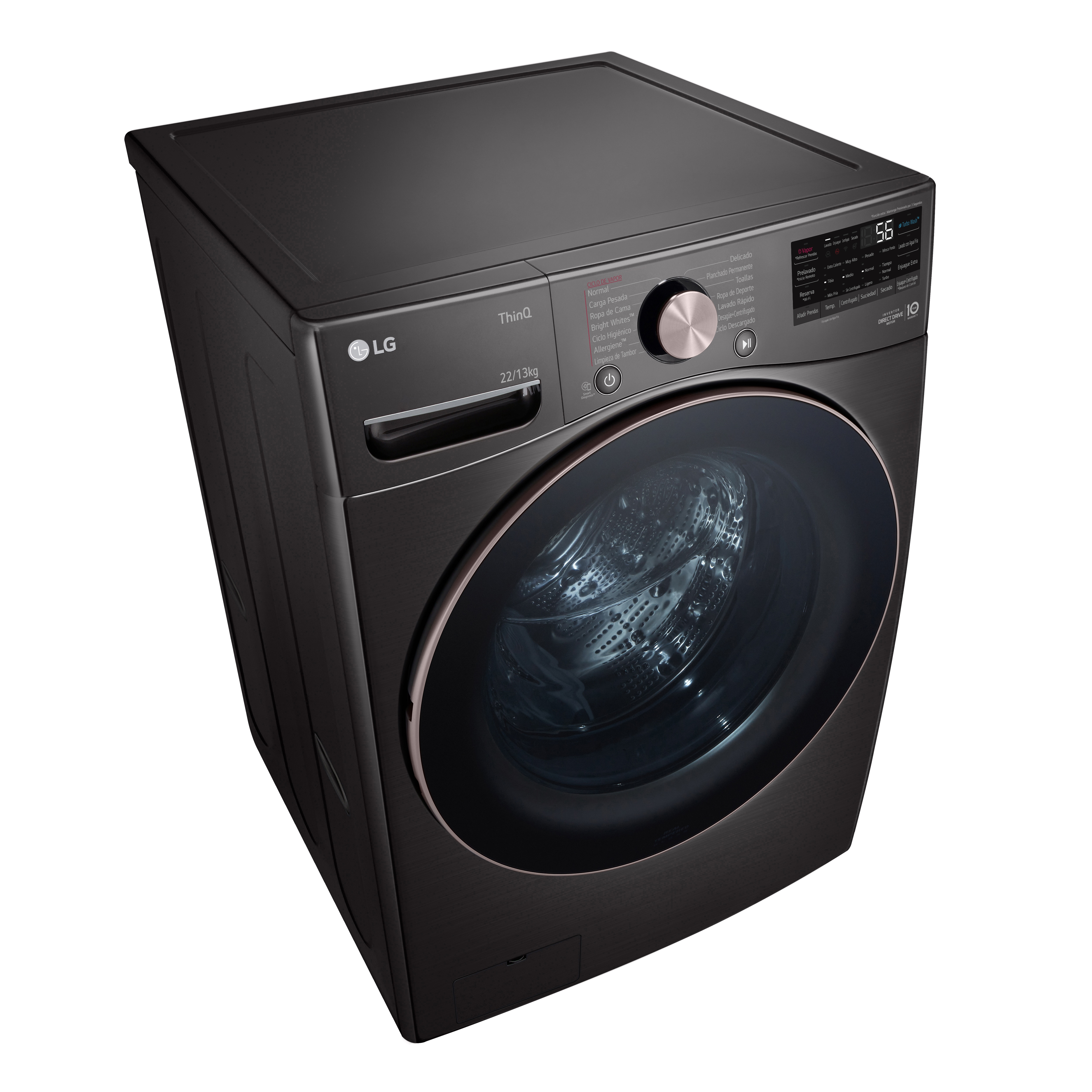 LG Lavasecadora Carga Frontal AI DD™ 22Kg/13Kg, WD22BV2S6GR