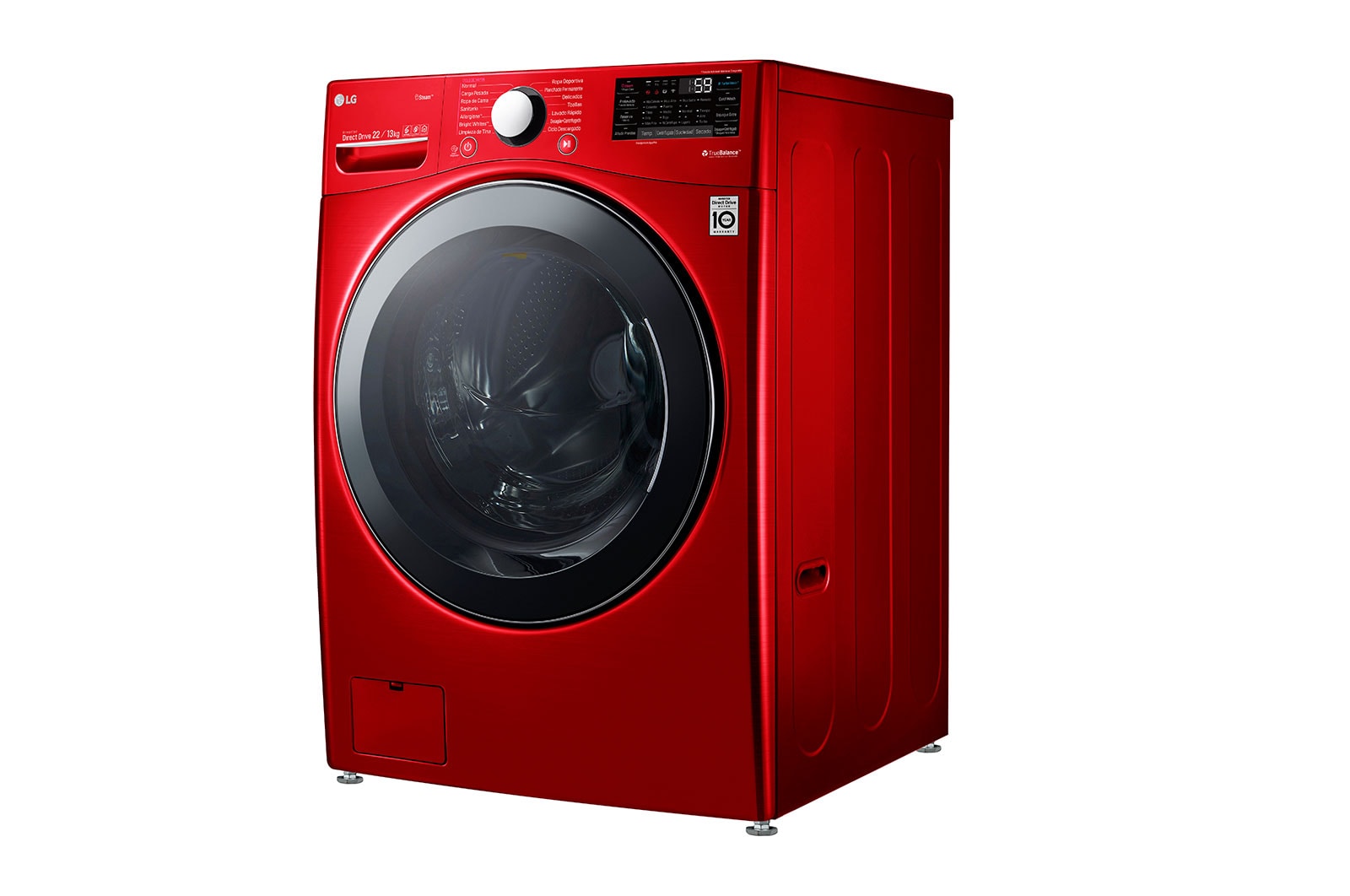 LG Lavasecadora LG Carga Frontal  Inverter DD con Ciclos con vapor Steam™ 22Kg / 13Kg - Roja - WD22R2VS6 , WD22RV2S6
