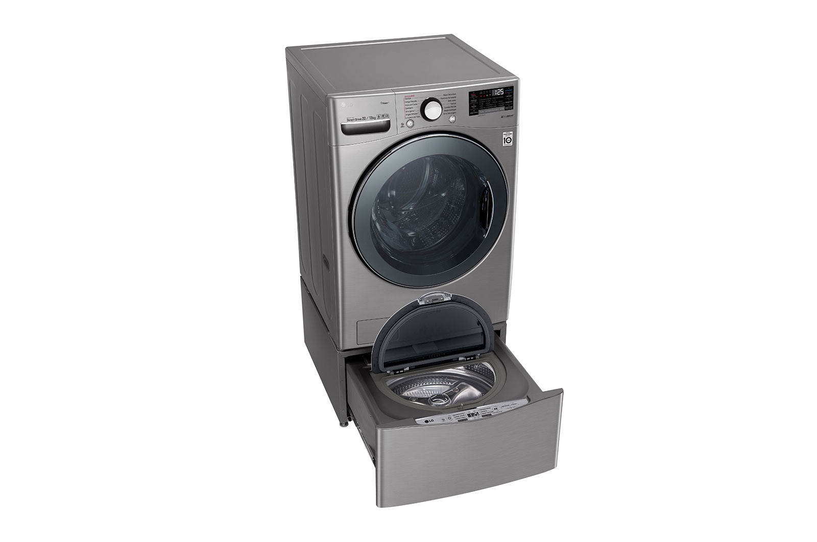 LG Lavasecadora LG Carga Frontal Inteligente Inverter DD con conectividad ThinQ con 6 Motion DD 22Kg / 13Kg – Acero Negro – WD22VV2S6, WD22VV2S6