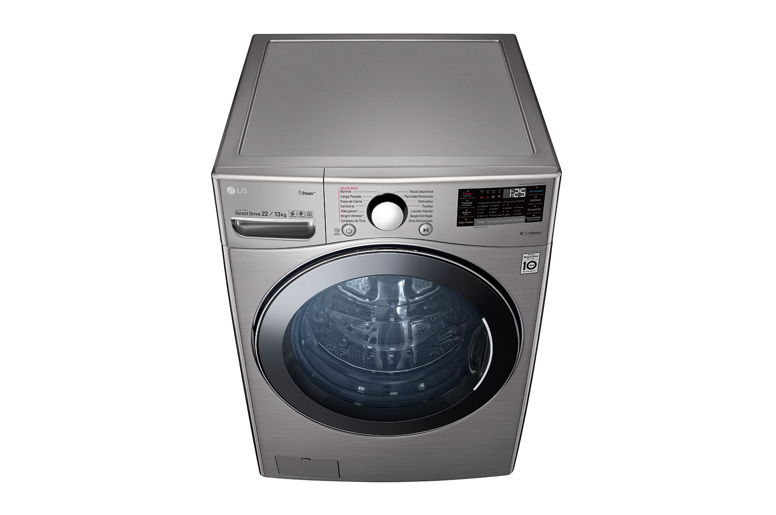 LG Lavasecadora LG Carga Frontal Inteligente Inverter DD con conectividad ThinQ con 6 Motion DD 22Kg / 13Kg – Acero Negro – WD22VV2S6, WD22VV2S6