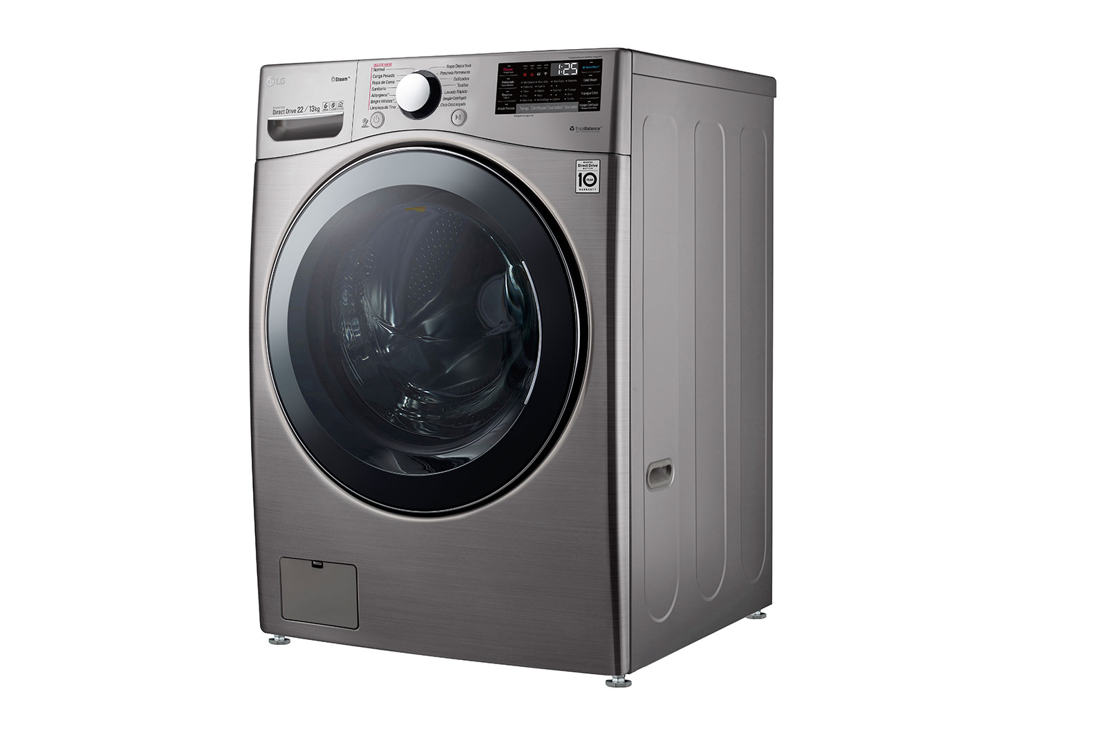 LG Lavasecadora LG Carga Frontal Inteligente Inverter DD con conectividad ThinQ con 6 Motion DD 22Kg / 13Kg – Acero Negro – WD22VV2S6, WD22VV2S6