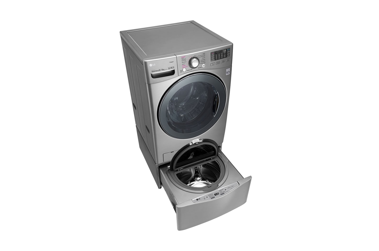 LG Lavasecadora Smart LG Carga Frontal 6 Motion DD con Motor Inverter Direct Drive, 22Kg/13Kg color Deluxe Steel Compatible con LG TWINWash™ Mini, WD22VVS6