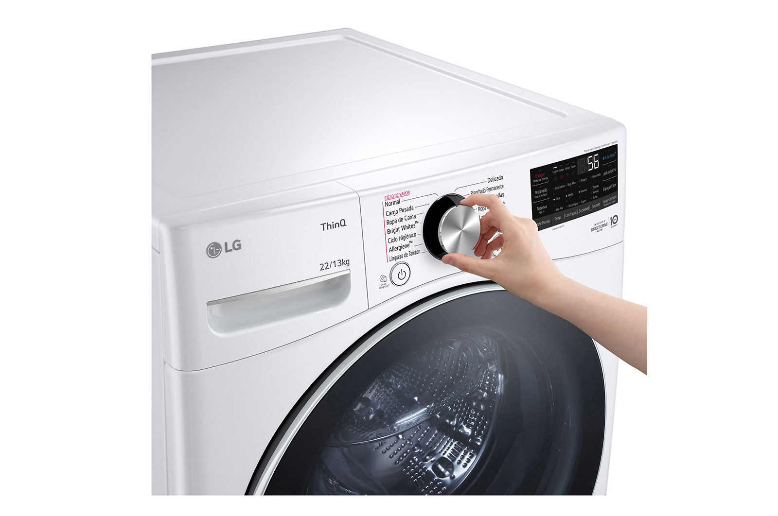 LG Lavadora de Carga Frontal y Secadora 22/13Kg - WD22WV26R, WD22WV26R