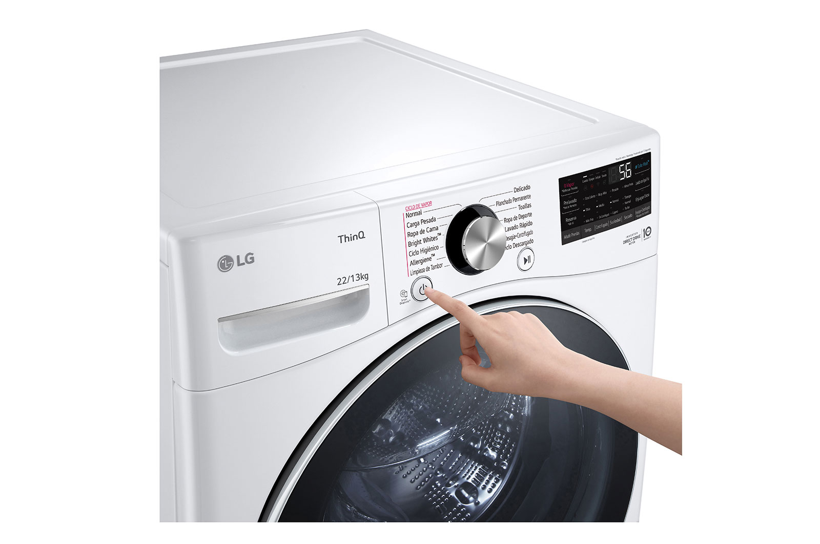 LG Lavadora de Carga Frontal y Secadora 22/13Kg - WD22WV26R, WD22WV26R