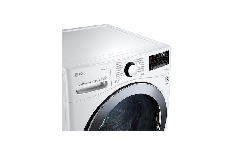 LG Lavasecadora Carga Frontal Inteligente 6 Motion DD con Motor Inverter Direct Drive, 22Kg/13Kg color Blanca con Conectividad LG ThinQ, WD22WV2S6