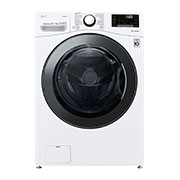 Vista frontal de Lavasecadora Carga Frontal Inteligente 6 Motion DD con Motor Inverter Direct Drive, 22Kg/13Kg color Blanca con Conectividad LG ThinQ WD22WV2S6