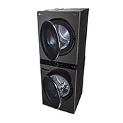 LG Torre de lavado LG WashTower™. Lavadora y secadora eléctrica, carga frontal, motor Inverter AI DD con inteligencia artificial y conectividad LG ThinQ (capacidad: 22 kg cada una; color: acero gris oxford), WK22BS6E