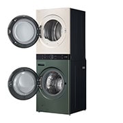 LG Torre de lavado LG WashTower™ Lavadora y secadora, carga frontal, Inteligente, motor Inverter AI DD con inteligencia artificial y conectividad LG ThinQ (capacidad: 22 kg cada una; color: beige / verde), WK22GBS6