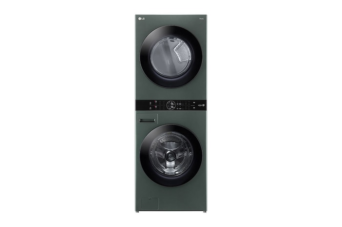 LG 22kg (lavado)/ 22kg (Secado) Torre de Lavado AI Direct Drive™, Steam, Color Verde, WK22GGS6