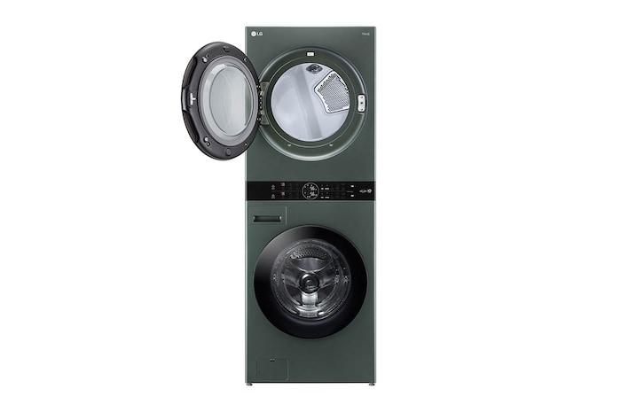 LG 22kg (lavado)/ 22kg (Secado) Torre de Lavado AI Direct Drive™, Steam, Color Verde, WK22GGS6