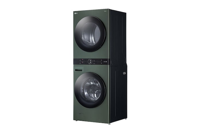 LG 22kg (lavado)/ 22kg (Secado) Torre de Lavado AI Direct Drive™, Steam, Color Verde, WK22GGS6