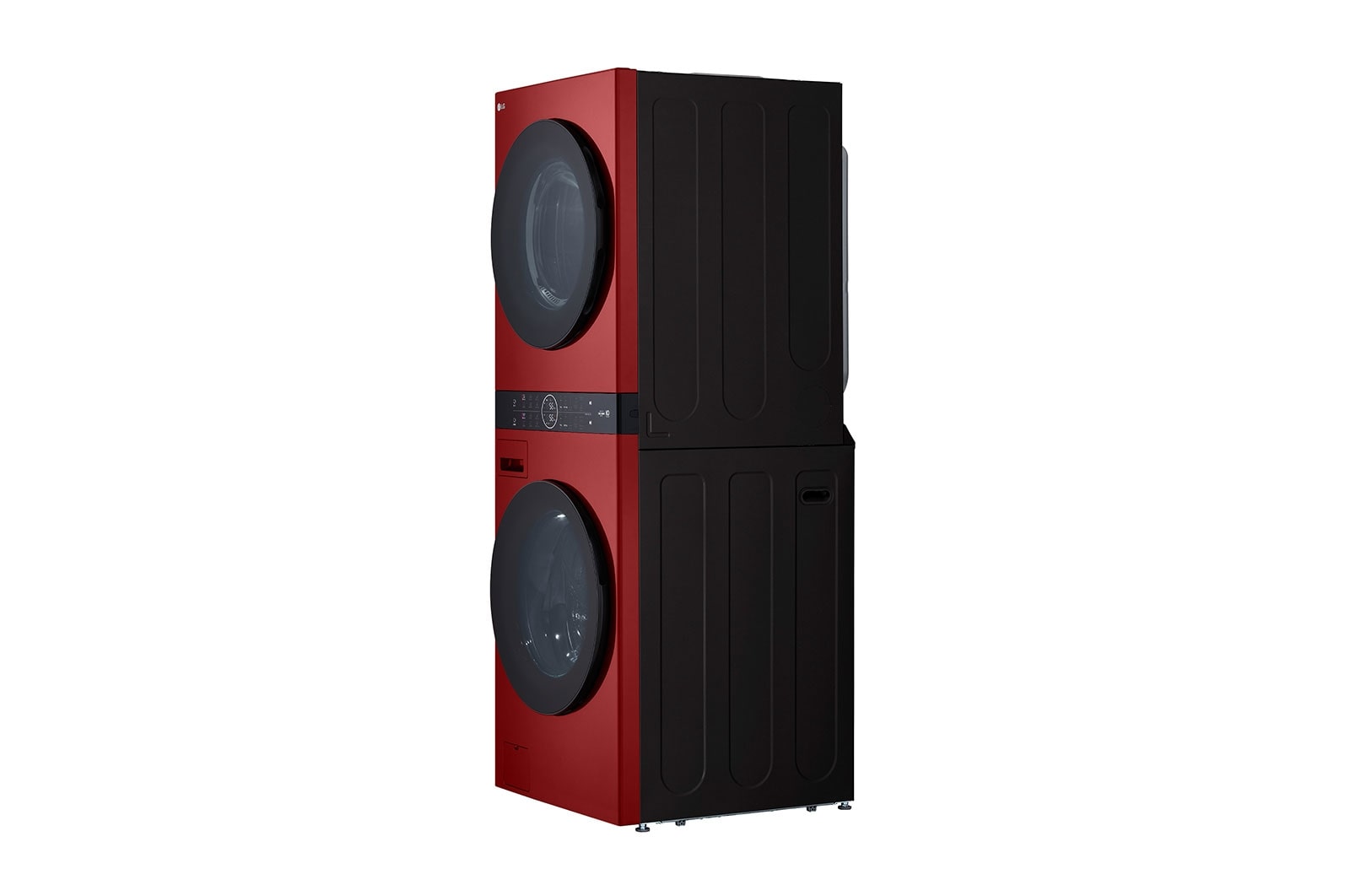 LG Torre de lavado LG WashTower™. Lavadora y secadora eléctrica, carga frontal inteligente, motor Inverter con inteligencia artificial AI DD™ y conectividad LG ThinQ (capacidad: 22 kg cada una; color: Rojo), WK22RS6E