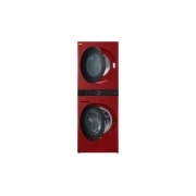 LG Torre de lavado LG WashTower™. Lavadora y secadora eléctrica, carga frontal inteligente, motor Inverter con inteligencia artificial AI DD™ y conectividad LG ThinQ (capacidad: 22 kg cada una; color: Rojo), WK22RS6E