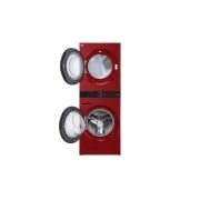 LG Torre de lavado LG WashTower™. Lavadora y secadora eléctrica, carga frontal inteligente, motor Inverter con inteligencia artificial AI DD™ y conectividad LG ThinQ (capacidad: 22 kg cada una; color: Rojo), WK22RS6E