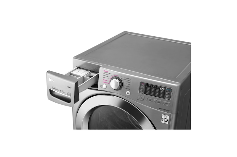 LG Lavadora Carga Frontal 6 Motion DD con Motor Inverter Direct Drive, Smart Diagnosis™ 20 Kg color Deluxe steel Compatible con LG TWINWash™ Mini, WM20VVS6
