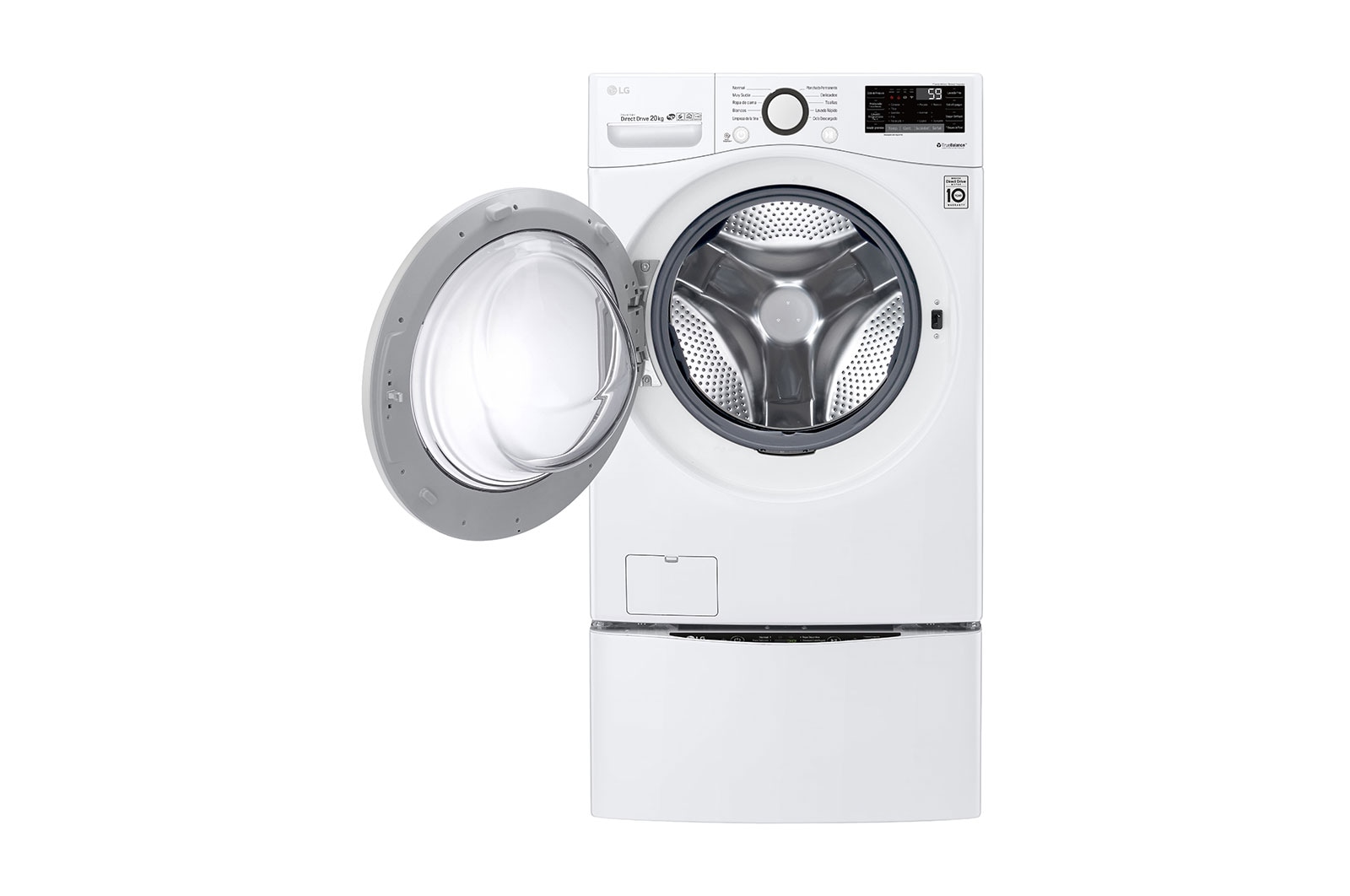 LG Lavadora Smart Carga Frontal 6 Motion DD con Motor Inverter Direct Drive, con SmartThinQ™ 20 Kg color Blanca Compatible con LG TWINWash™ Mini, WM20WV26