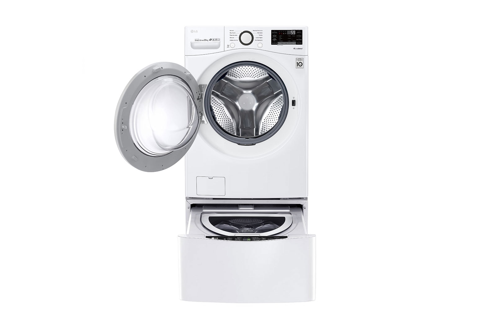 LG Lavadora Smart Carga Frontal 6 Motion DD con Motor Inverter Direct Drive, con SmartThinQ™ 20 Kg color Blanca Compatible con LG TWINWash™ Mini, WM20WV26