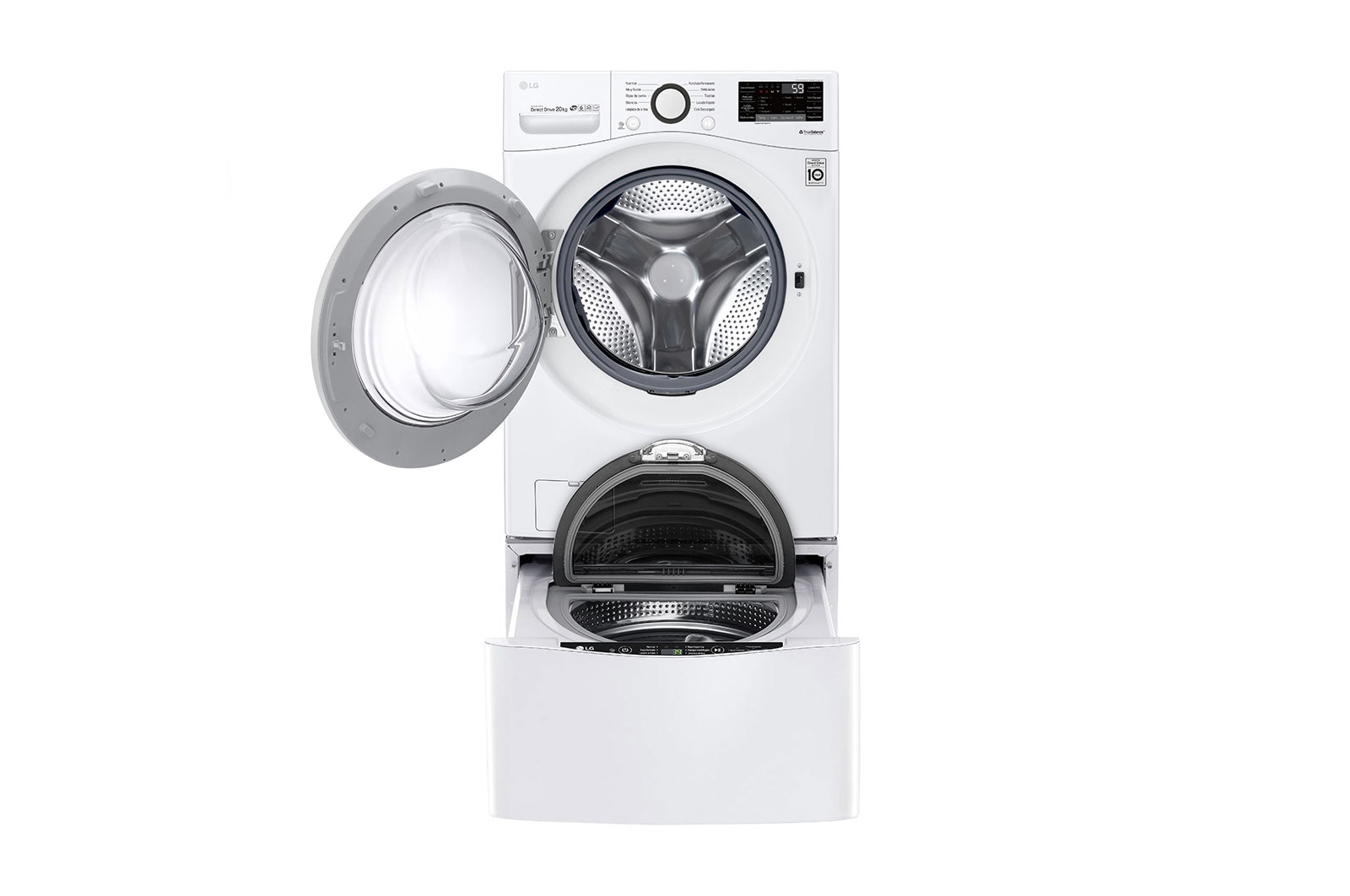 LG Lavadora Smart Carga Frontal 6 Motion DD con Motor Inverter Direct Drive, con SmartThinQ™ 20 Kg color Blanca Compatible con LG TWINWash™ Mini, WM20WV26
