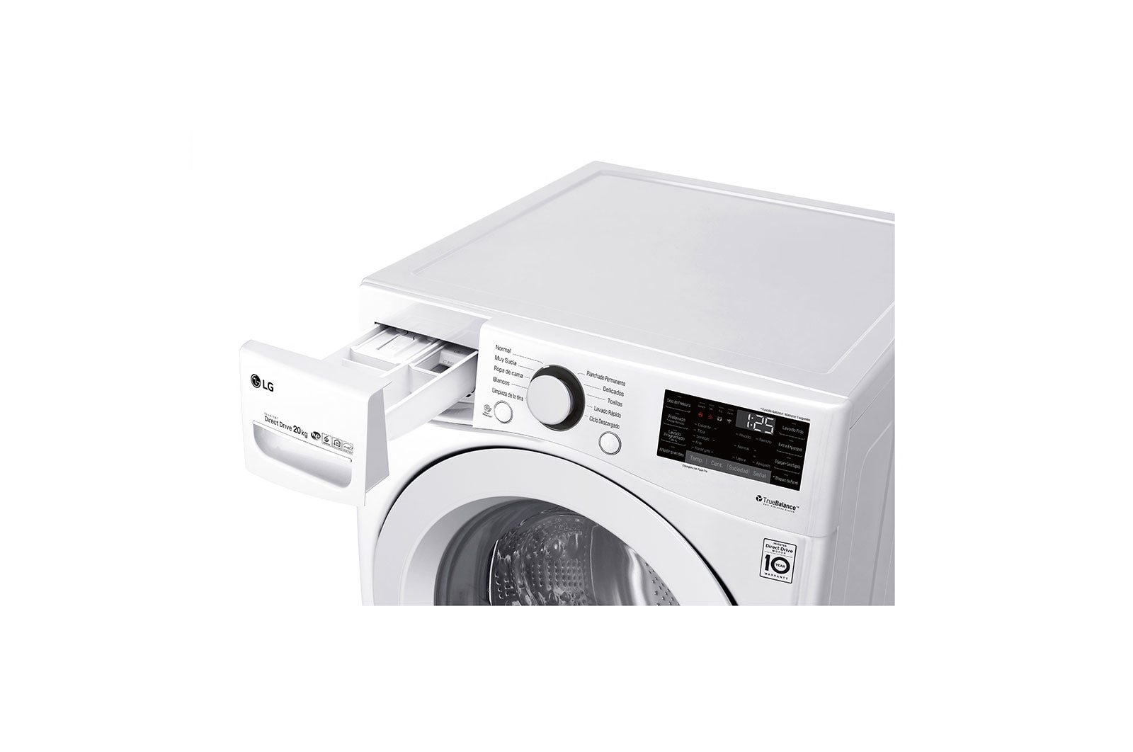 LG Lavadora Smart Carga Frontal 6 Motion DD con Motor Inverter Direct Drive, con SmartThinQ™ 20 Kg color Blanca Compatible con LG TWINWash™ Mini, WM20WV26