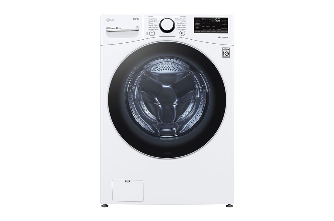 LG Lavadora LG Carga Frontal Inteligente Inverter AI DD™ (Inteligencia Artificial) con TurboWash 360™ 20 Kg - Blanco con Conectividad LG ThinQ + Secadora Carga Fontal Inteligente con Sensor Dry y Smart Diagnosis™ 20 Kg color Blanca, WM20WV26R.DF20WV2