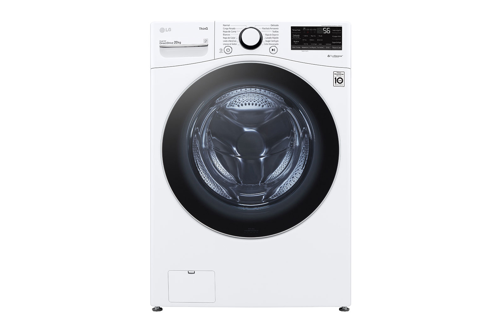 LG Lavadora LG Carga Frontal Inteligente Inverter AI DD™ (Inteligencia Artificial) con TurboWash 360™ 20 Kg - Blanco con Conectividad LG ThinQ + Secadora Carga Fontal Inteligente con Sensor Dry y Smart Diagnosis™ 20 Kg color Blanca, WM20WV26R.DF20WV2