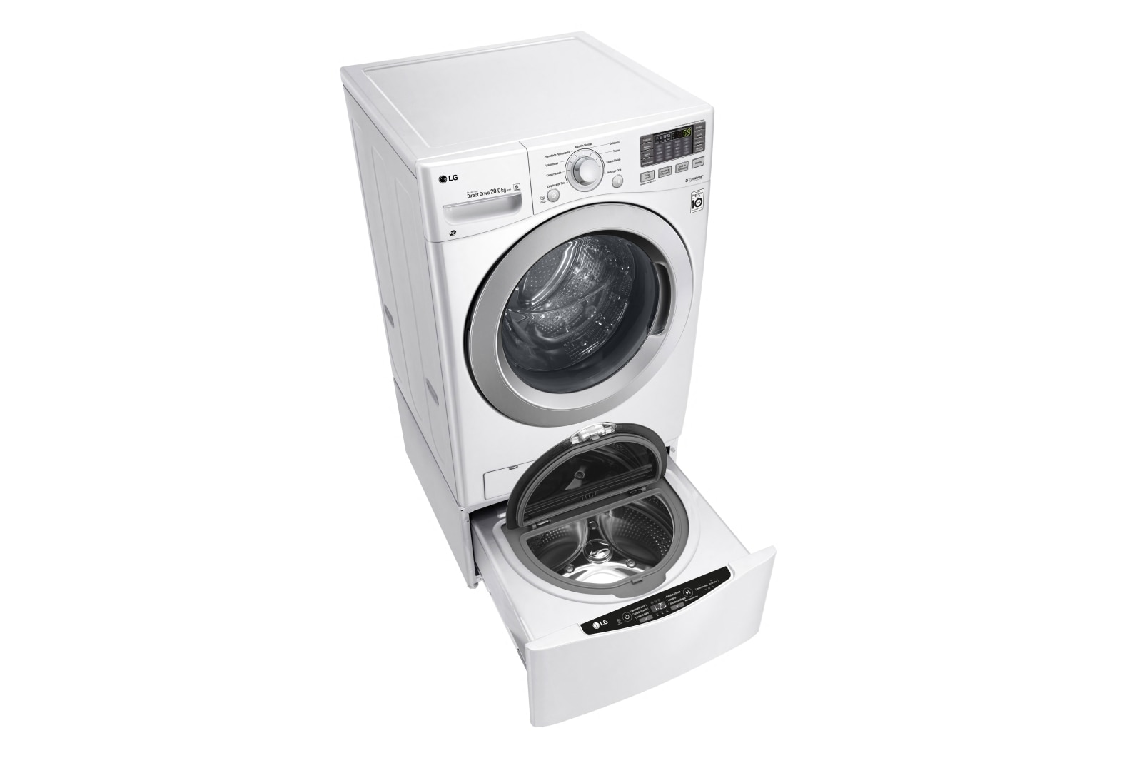 LG Lavadora Carga Frontal 6 Motion DD con Motor Inverter Direct Drive, Smart Diagnosis™ 20 Kg color Blanca Compatible con LG TWINWash™ Mini, WM20WV6