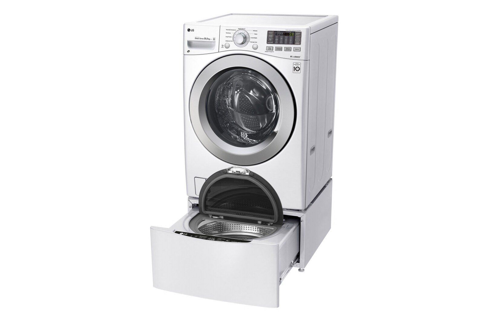 LG Lavadora Carga Frontal 6 Motion DD con Motor Inverter Direct Drive, Smart Diagnosis™ 20 Kg color Blanca Compatible con LG TWINWash™ Mini, WM20WV6