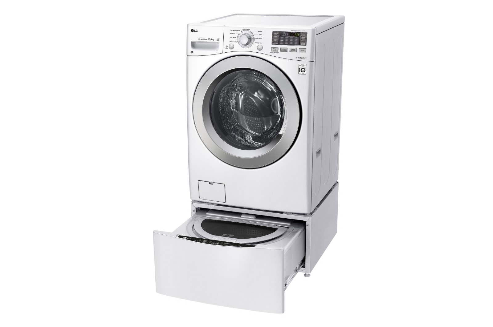 LG Lavadora Carga Frontal 6 Motion DD con Motor Inverter Direct Drive, Smart Diagnosis™ 20 Kg color Blanca Compatible con LG TWINWash™ Mini, WM20WV6
