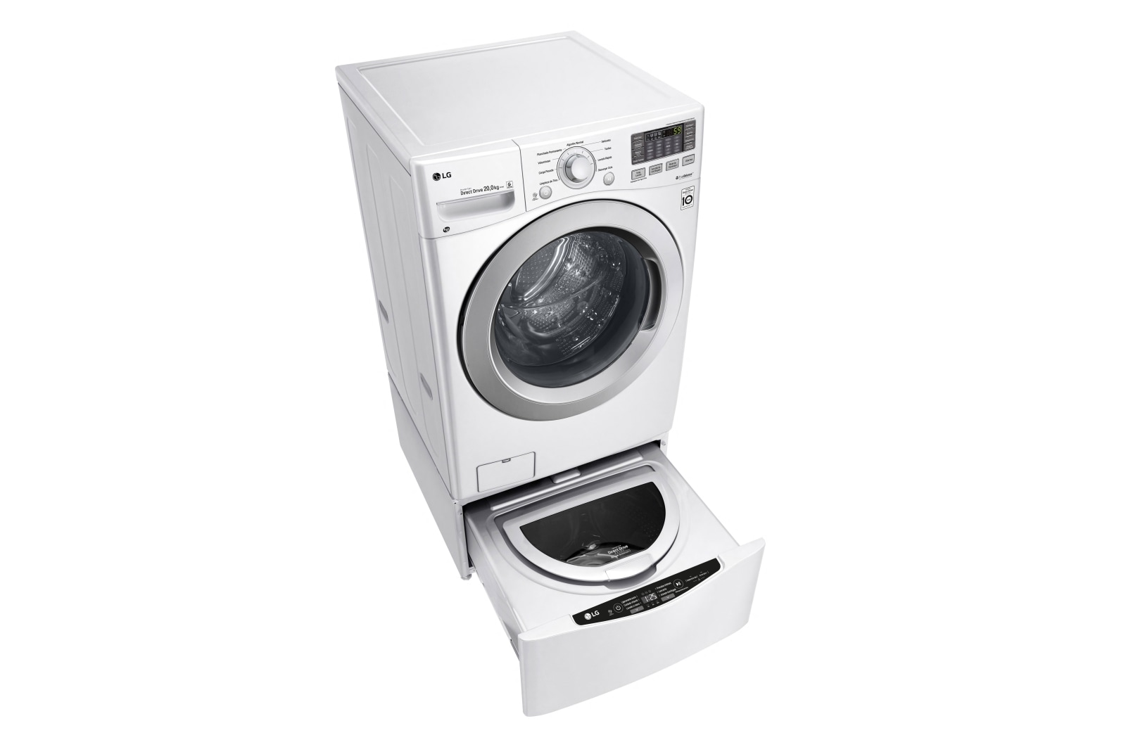 LG Lavadora Carga Frontal 6 Motion DD con Motor Inverter Direct Drive, Smart Diagnosis™ 20 Kg color Blanca Compatible con LG TWINWash™ Mini, WM20WV6