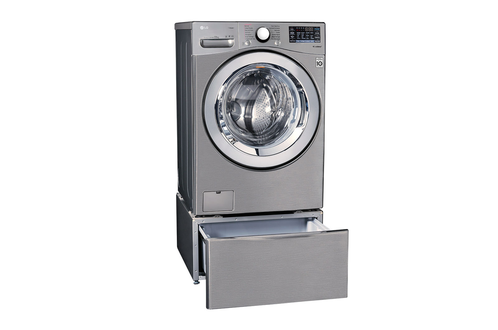 LG Lavadora LG Carga Frontal  Inverter DD con Ciclos con vapor Steam™ 22 kg - Color Acero - WM22VV2S6, WM22VV2S6