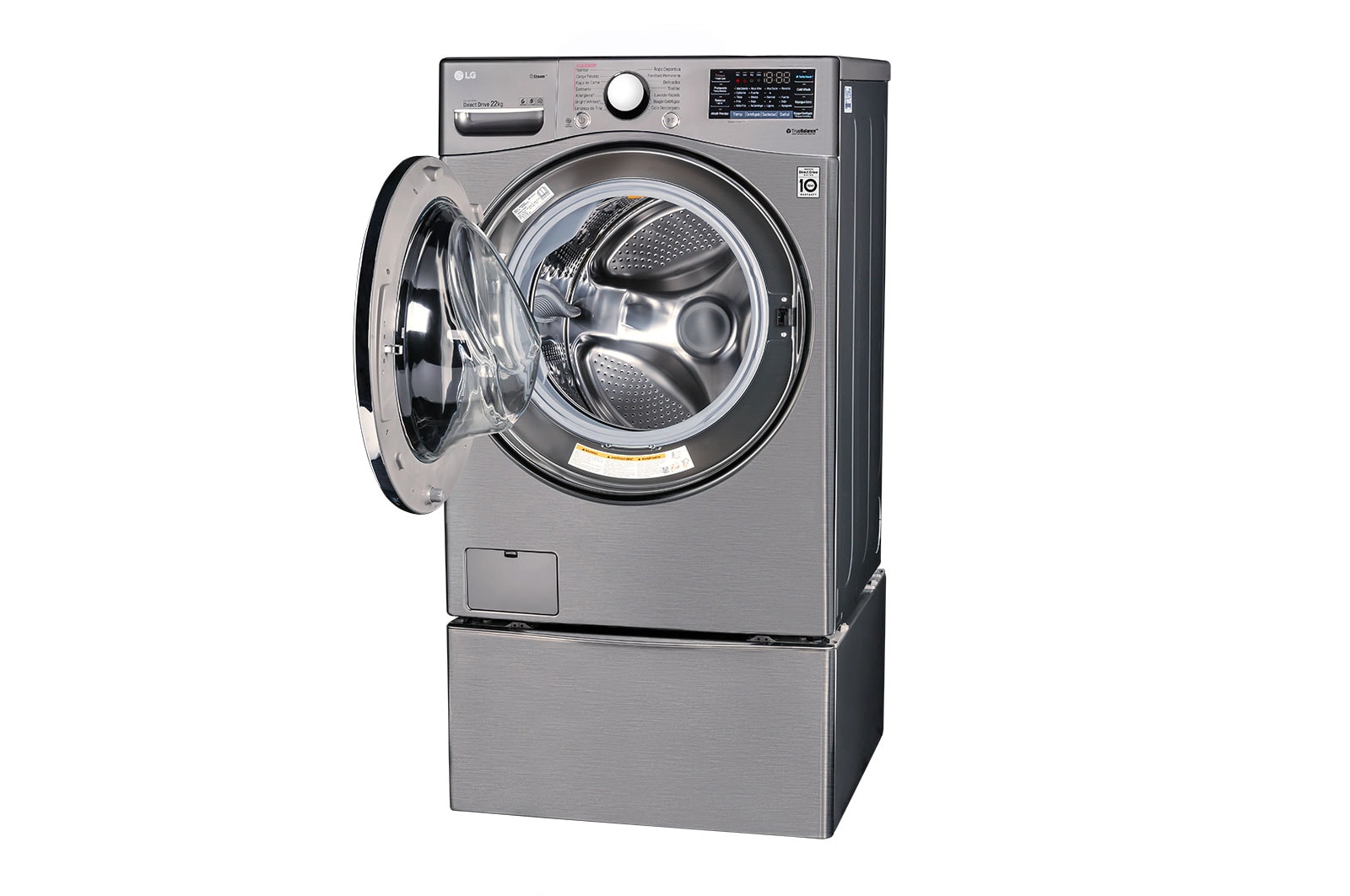 LG Lavadora LG Carga Frontal  Inverter DD con Ciclos con vapor Steam™ 22 kg - Color Acero - WM22VV2S6, WM22VV2S6