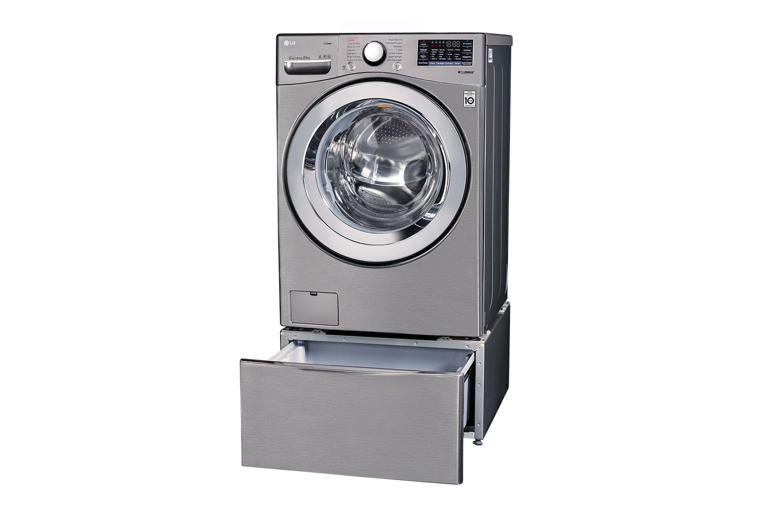 LG Lavadora LG Carga Frontal  Inverter DD con Ciclos con vapor Steam™ 22 kg - Color Acero - WM22VV2S6, WM22VV2S6