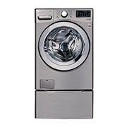 Vista frontal de Lavadora LG Carga Frontal  Inverter DD con Ciclos con vapor Steam™ 22 kg - Color Acero - WM22VV2S6 WM22VV2S6